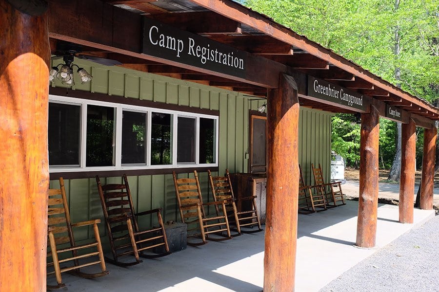 Camp Registration office at Greenbrier Campground