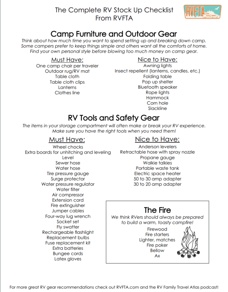 RV Stock-Up List