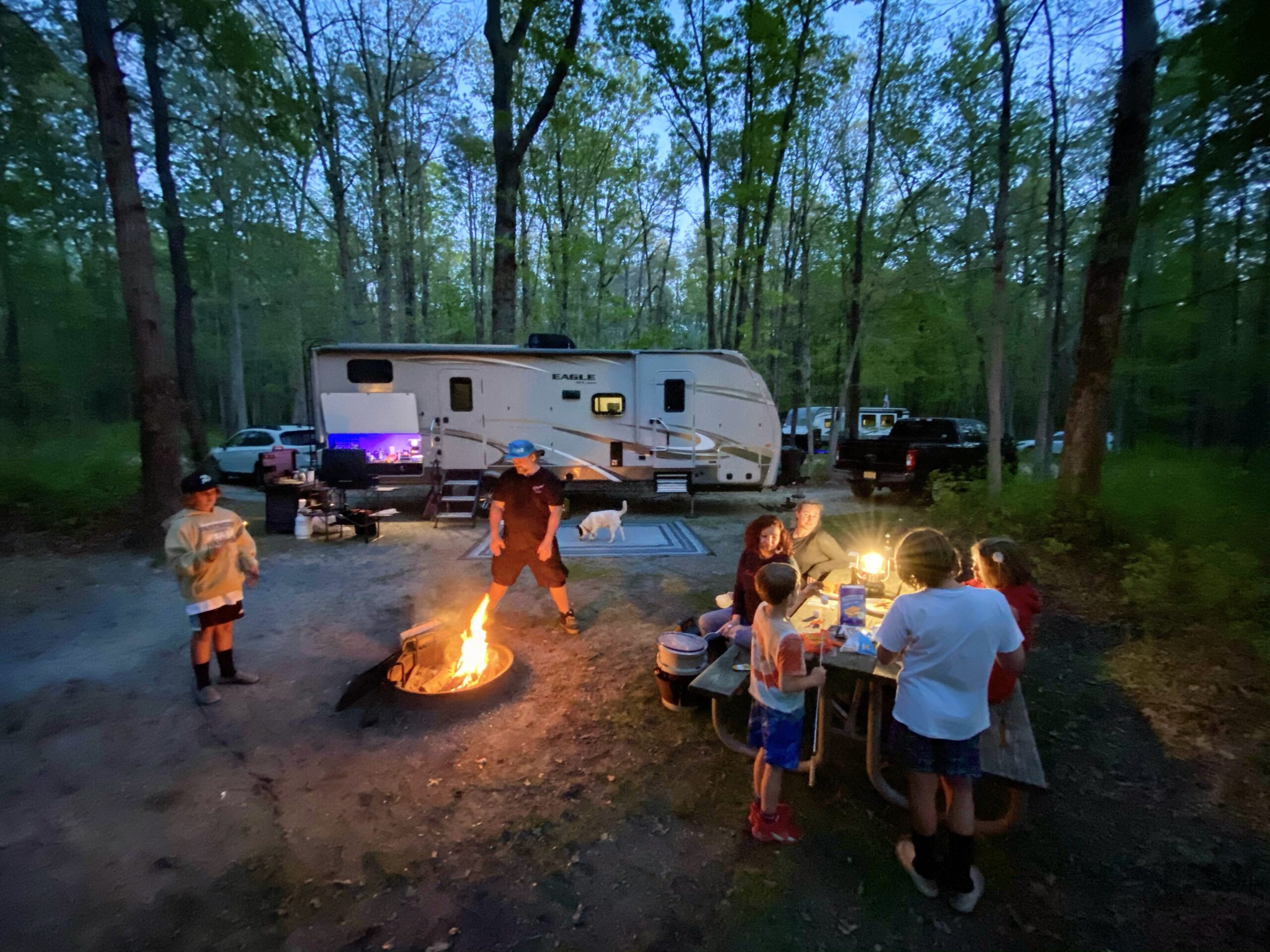 Campfire, Friends, and RV