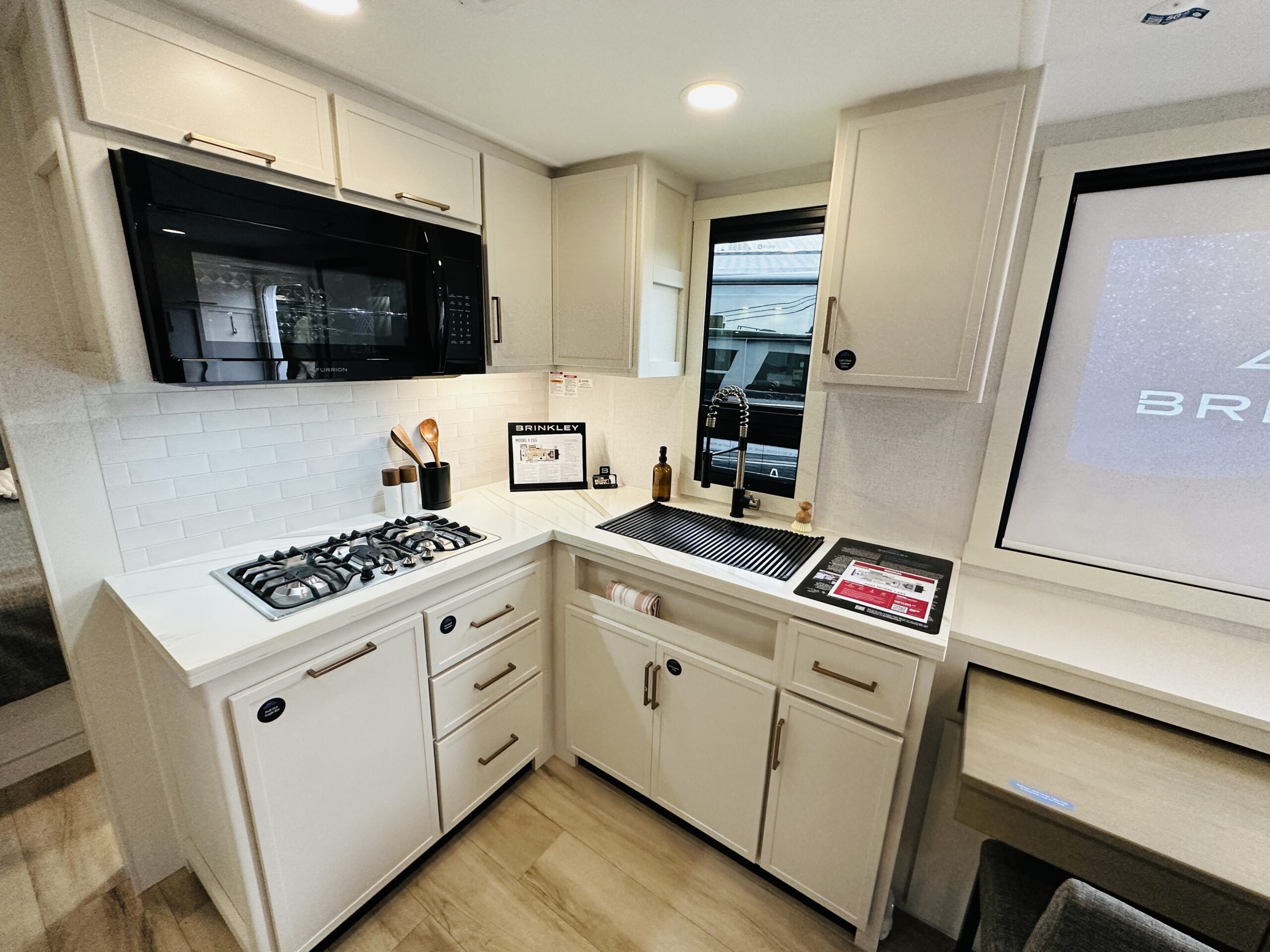 Kitchen Interior of a Brinkley Model I Travel Trailer